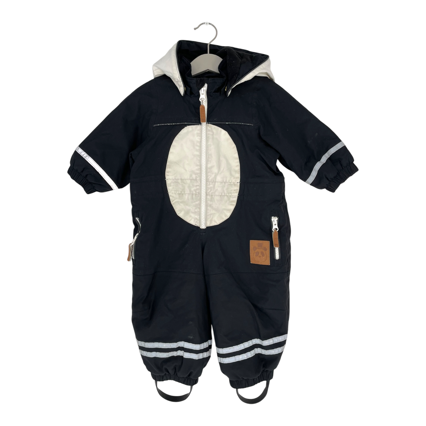 Mini Rodini panda winter overall, black | 68/74cm