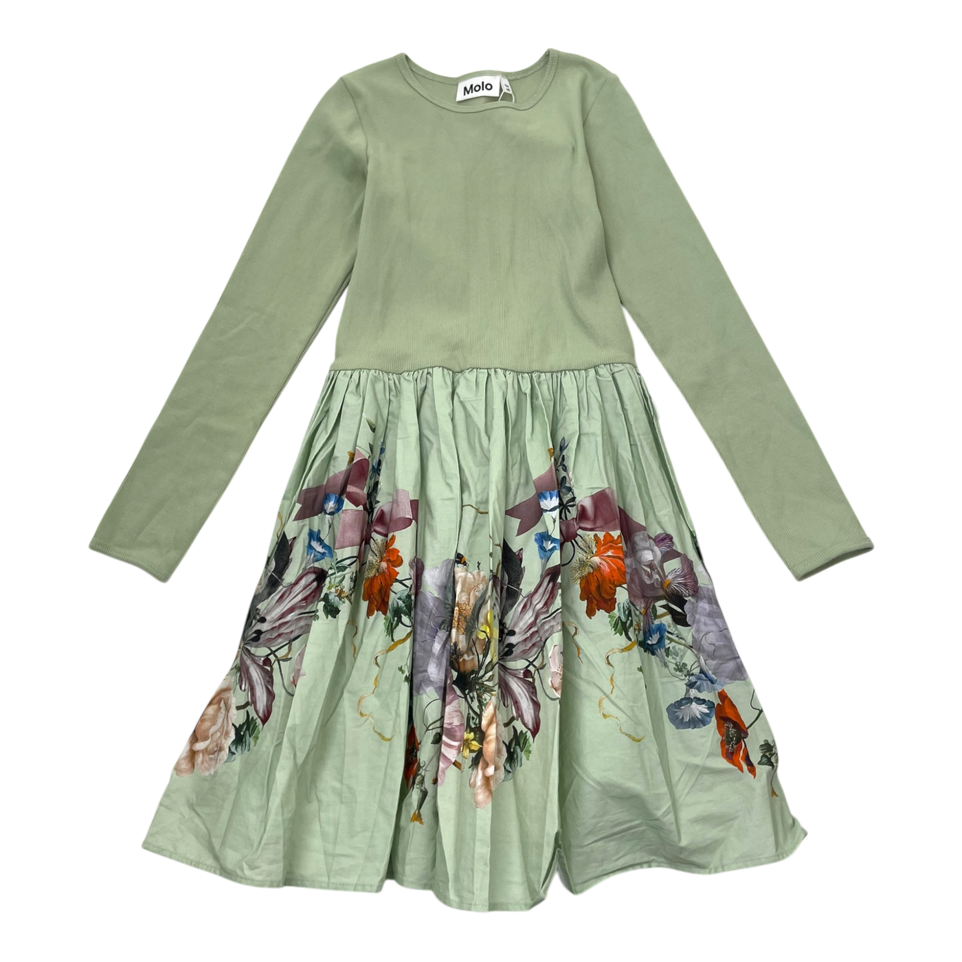 Molo woven dress, tea green | 134/140cm