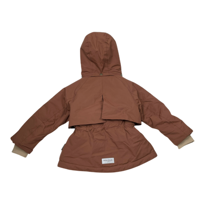 Mini A Ture matalgeana fleece lined winter jacket, chocolate | 104cm
