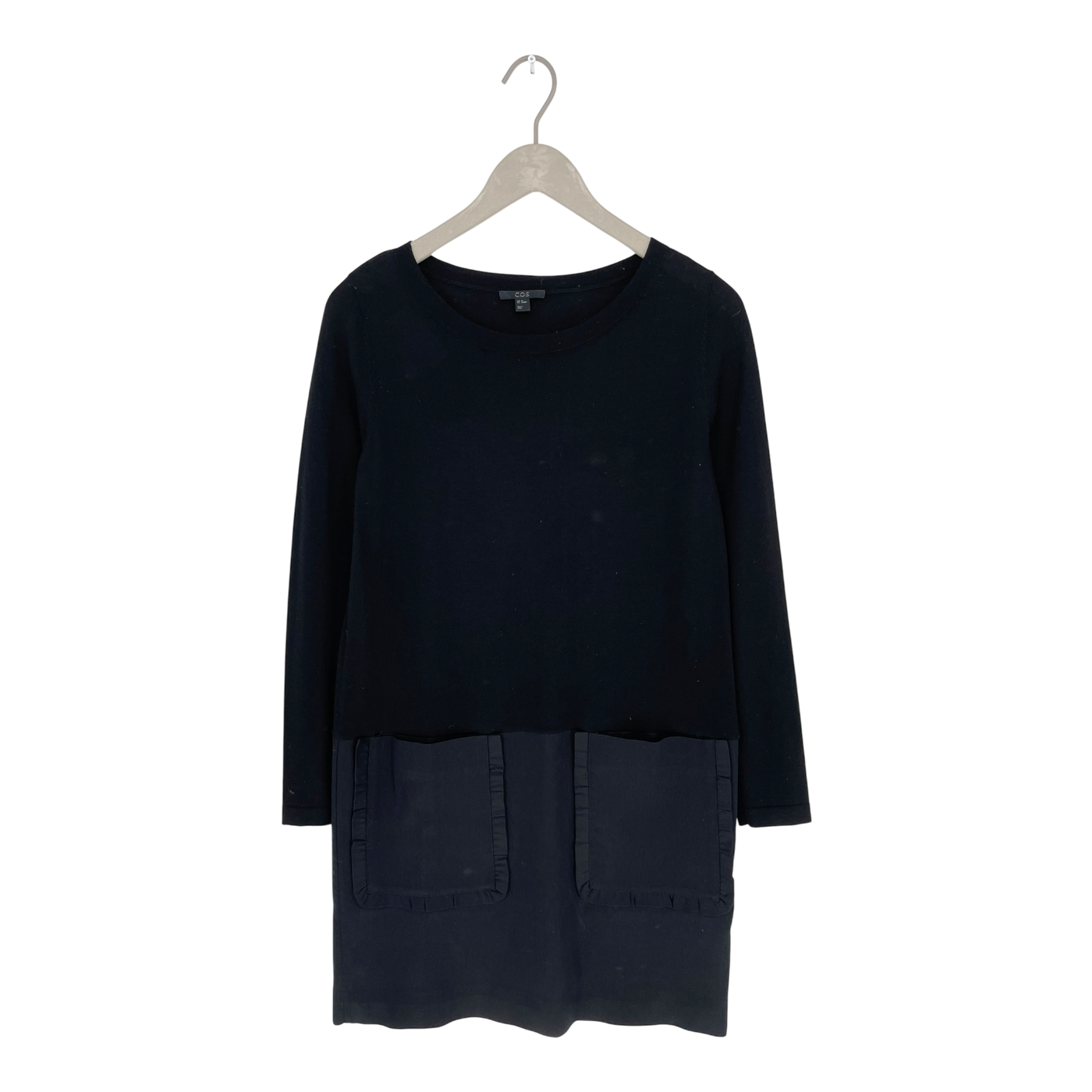 COS frill pocket dress, black | woman XS