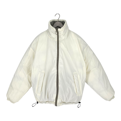 Embassy of Bricks and Logs kitchener down jacket, cream / grey | unisex L