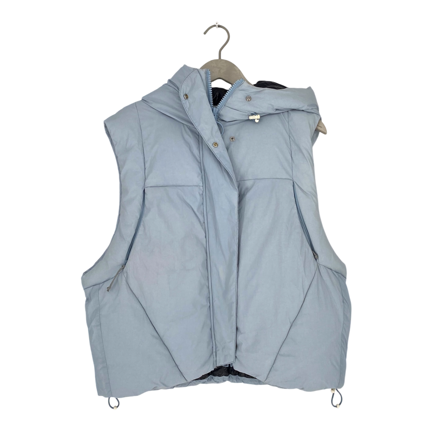 Embassy of Bricks and Logs andora puffer vest, baby blue | woman S