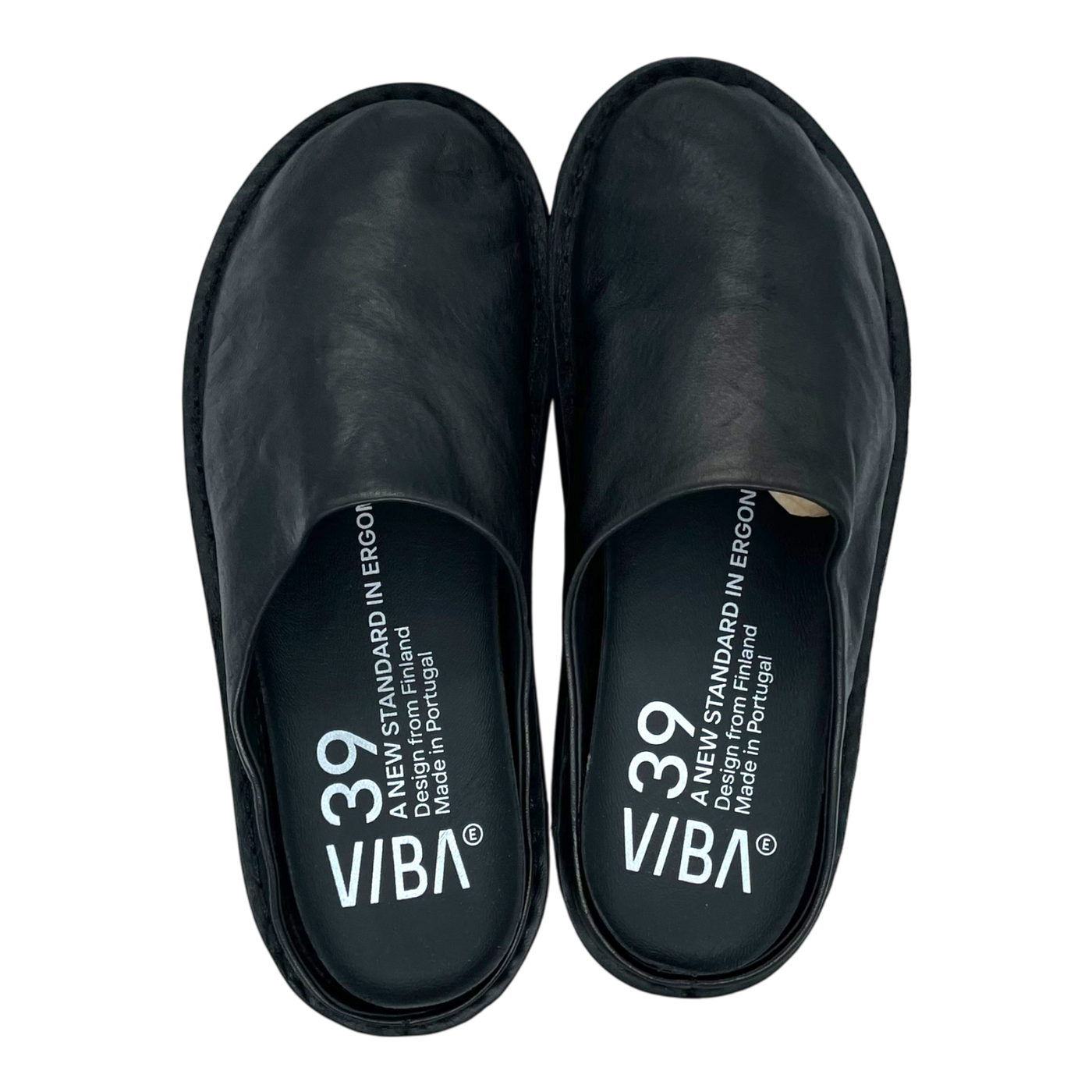 VIBAe Roma leather slippers, preto black | 39