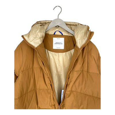 Embassy of Bricks and Logs fargo puffer jacket, caramel brown | unisex M