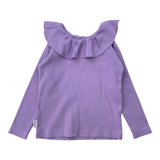 Metsola frill rib shirt, mauve | 98/104cm