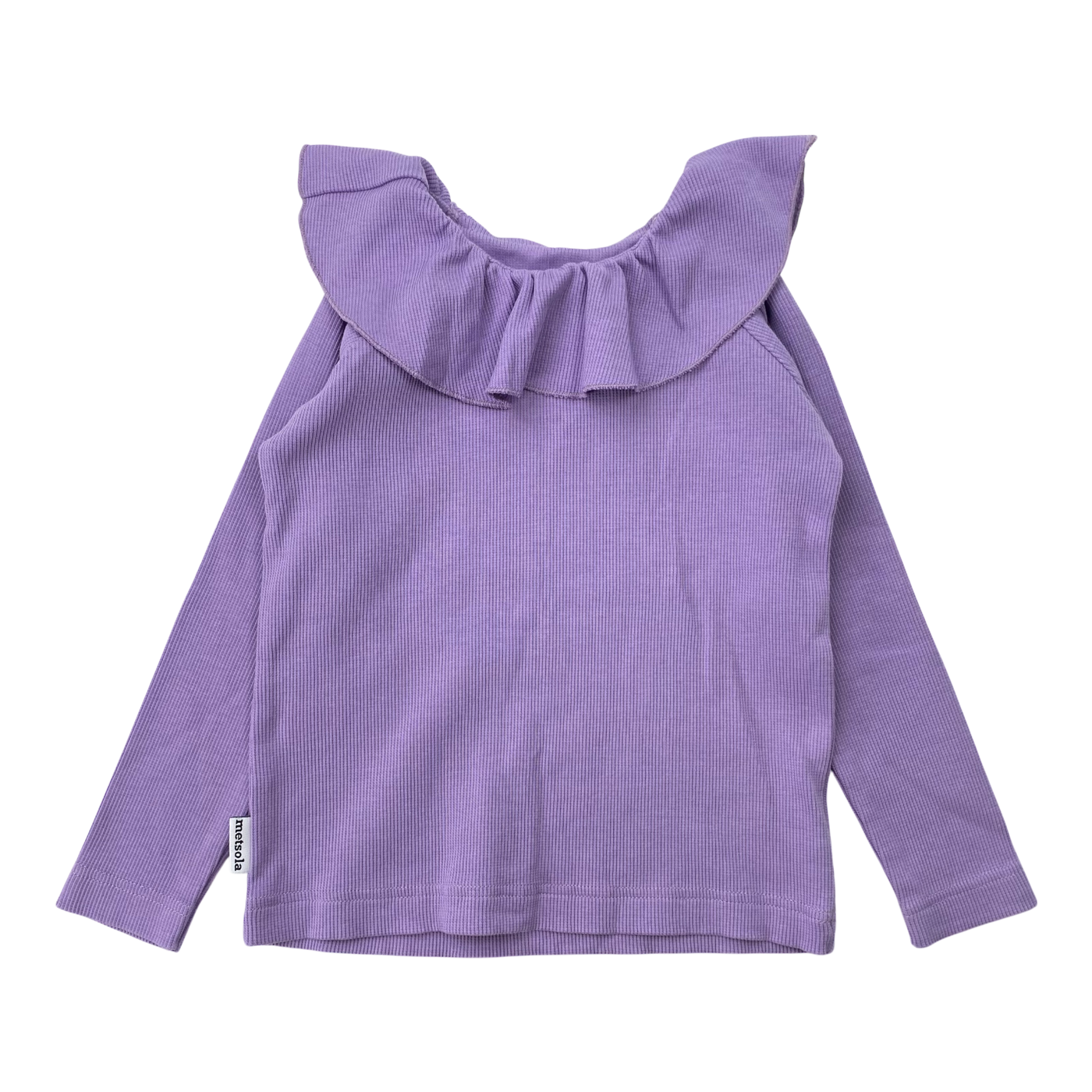 Metsola frill rib shirt, mauve | 98/104cm
