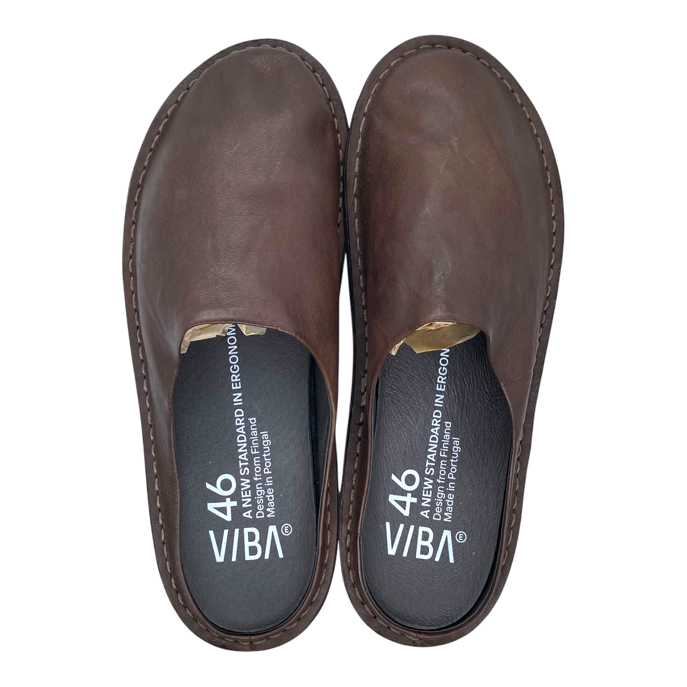 VIBAe Roma leather slippers, cocoa brown | 46