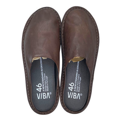 VIBAe Roma leather slippers, cocoa brown | 46