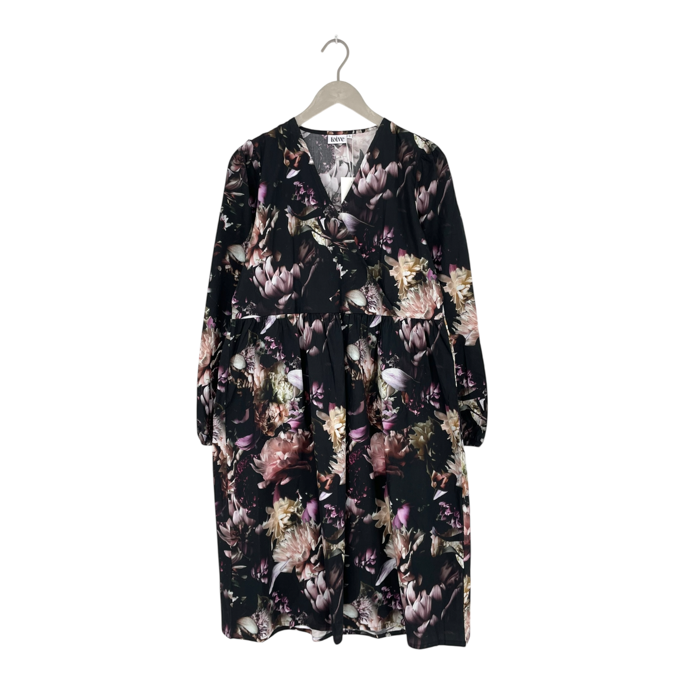 Toive wrap neckline dress, peony | woman