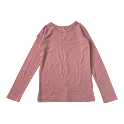 Metsola rib merino shirt, pink | 140cm