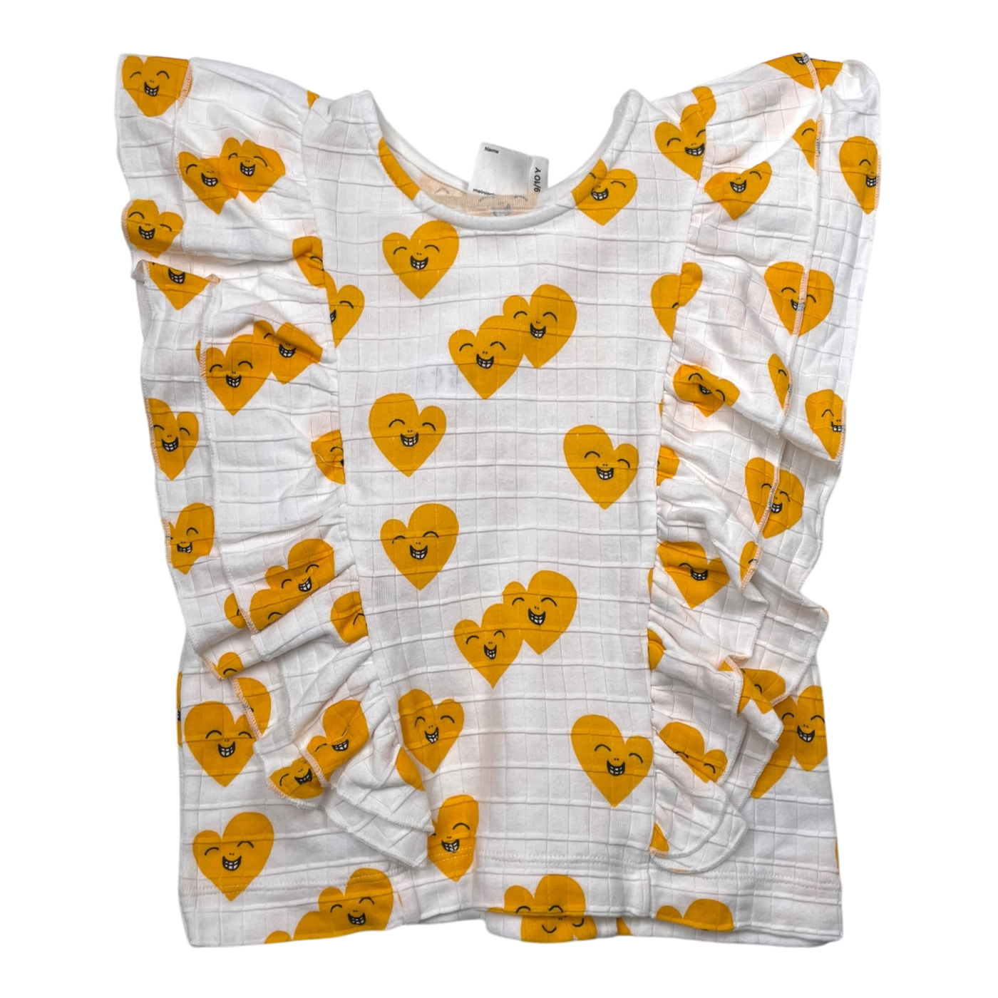 Mainio frill t-shirt, smiley hearts | 134/140cm