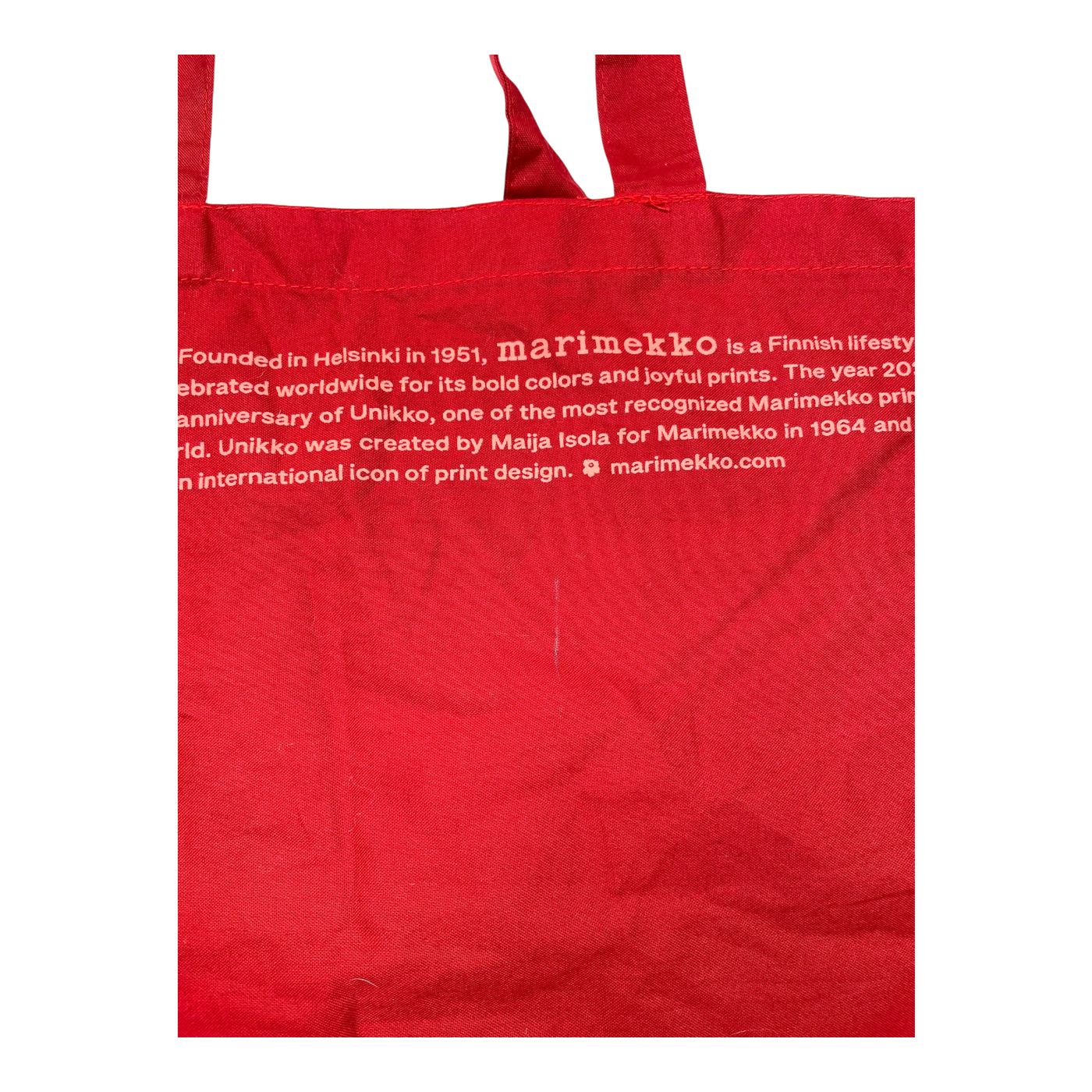 Marimekko canvas logo bag, red | onesize