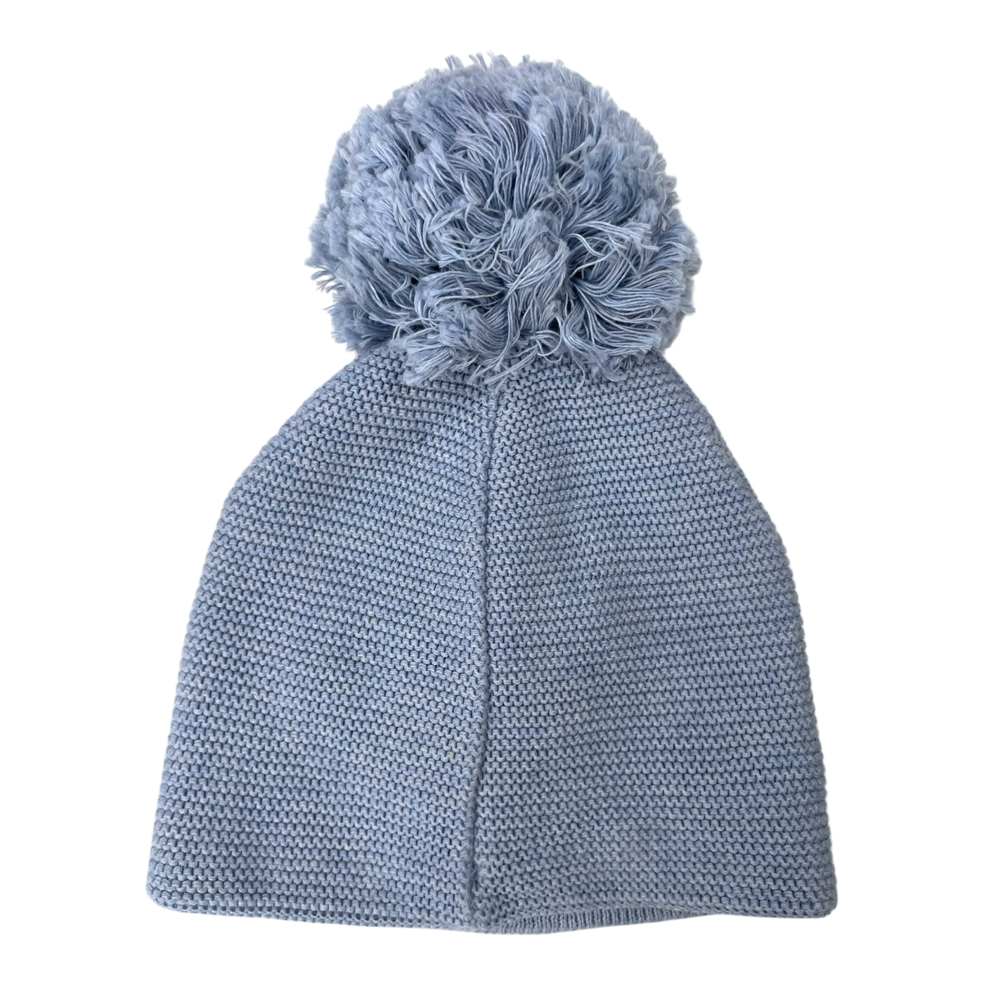 Metsola knitted cotton beanie with pom, light blue | 1-3y