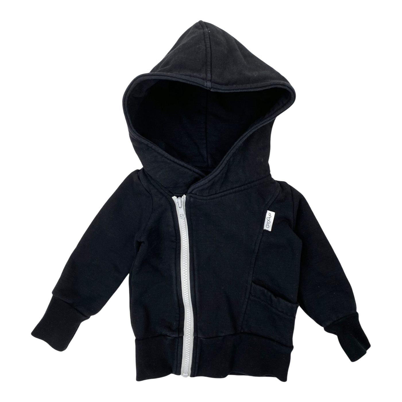 Gugguu zipper hoodie, black | 80cm