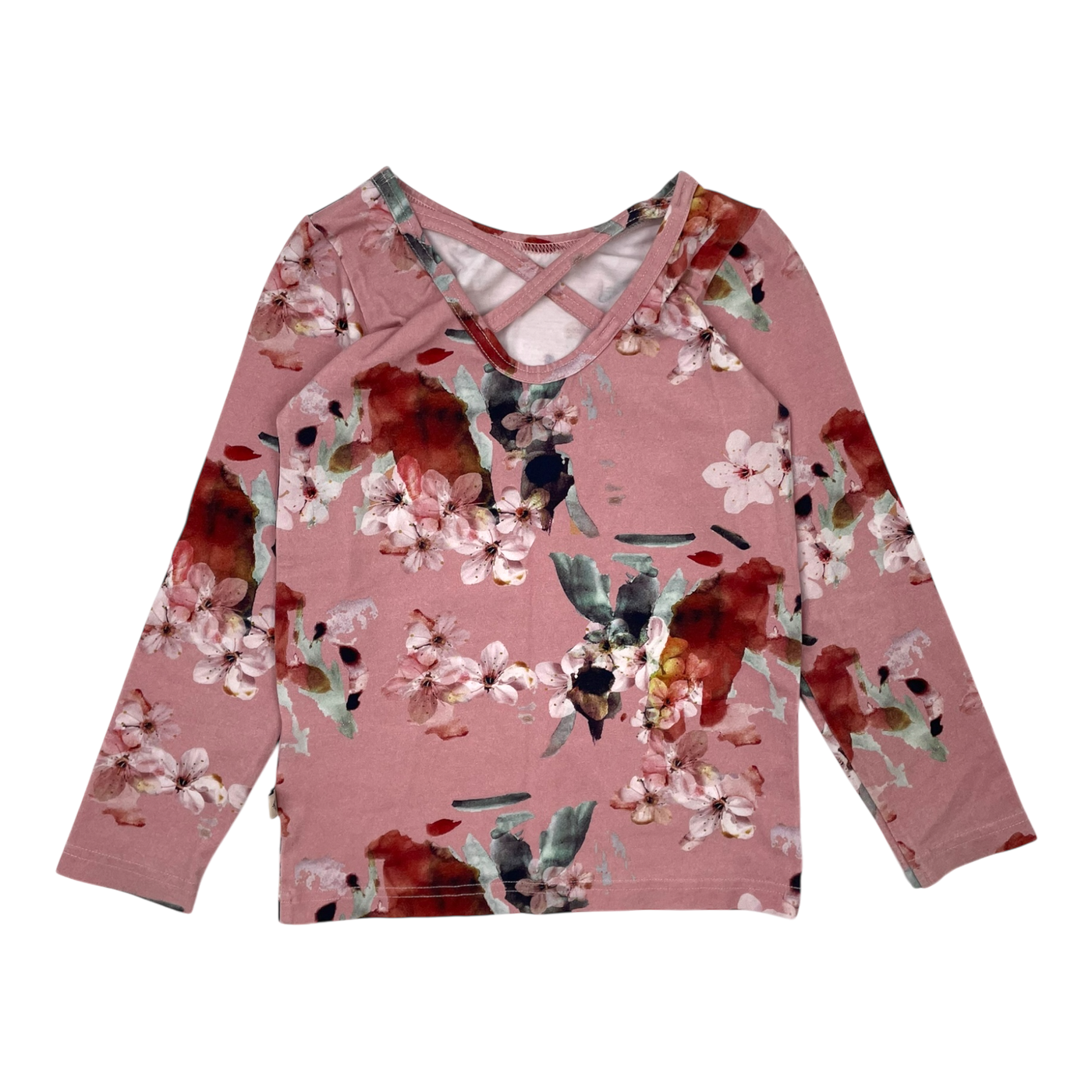 Kaiko cross shirt, pink blossom | 110/116cm