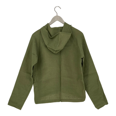 Ommellinen linen hoodie, olive | woman XS/S