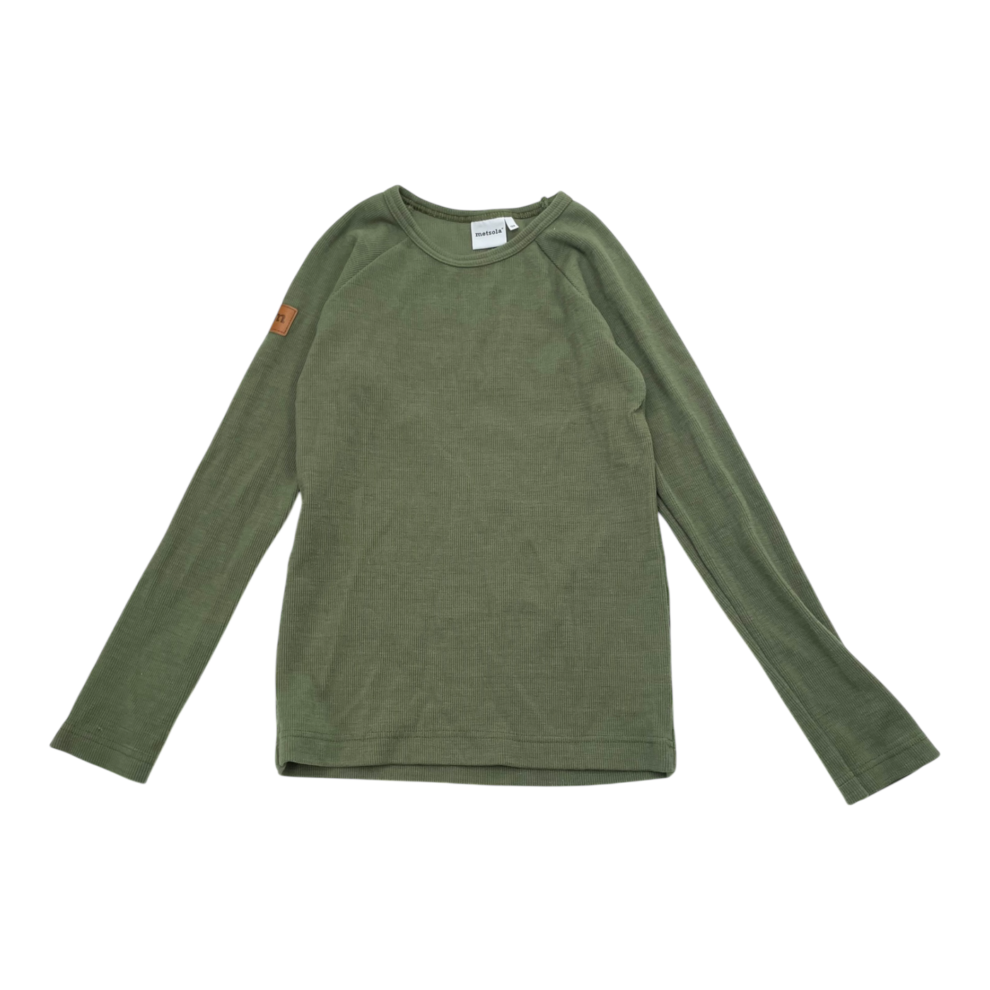 Metsola rib wool shirt, moss green | 122cm