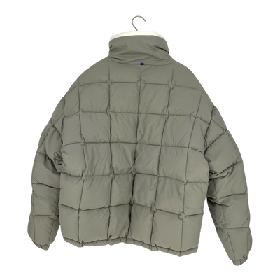 Embassy of Bricks and Logs kitchener down jacket, cream / grey | unisex L