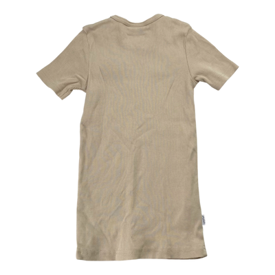 Gugguu rib t-shirt, beige | 128cm