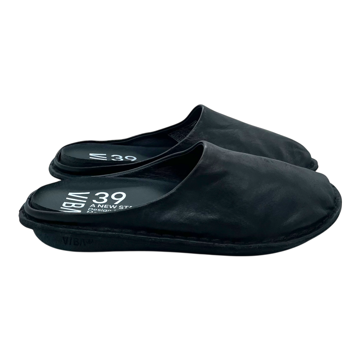 VIBAe Roma leather slippers, preto black | 39