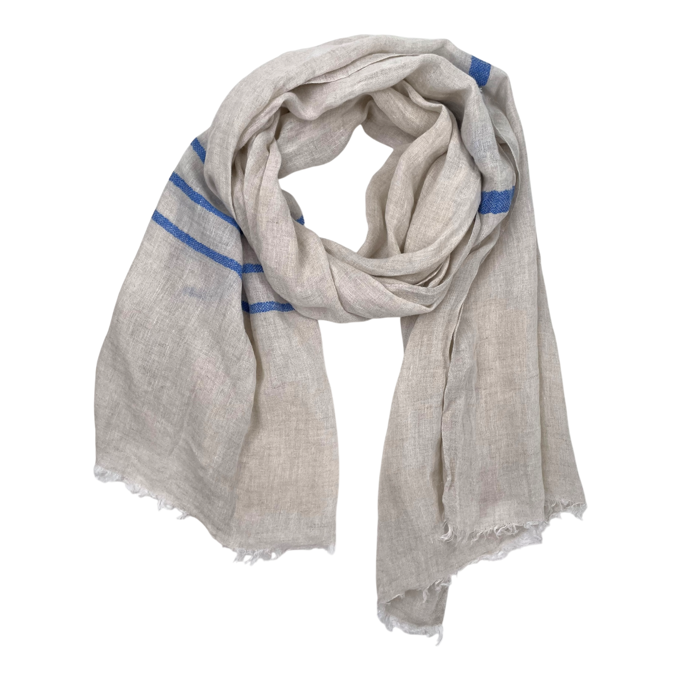 Lapuan Kankurit linen scarf, beige/blue