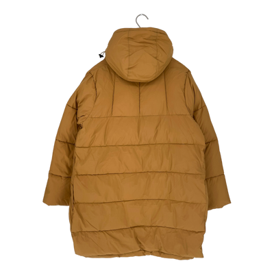 Embassy of Bricks and Logs fargo puffer jacket, caramel brown | unisex M