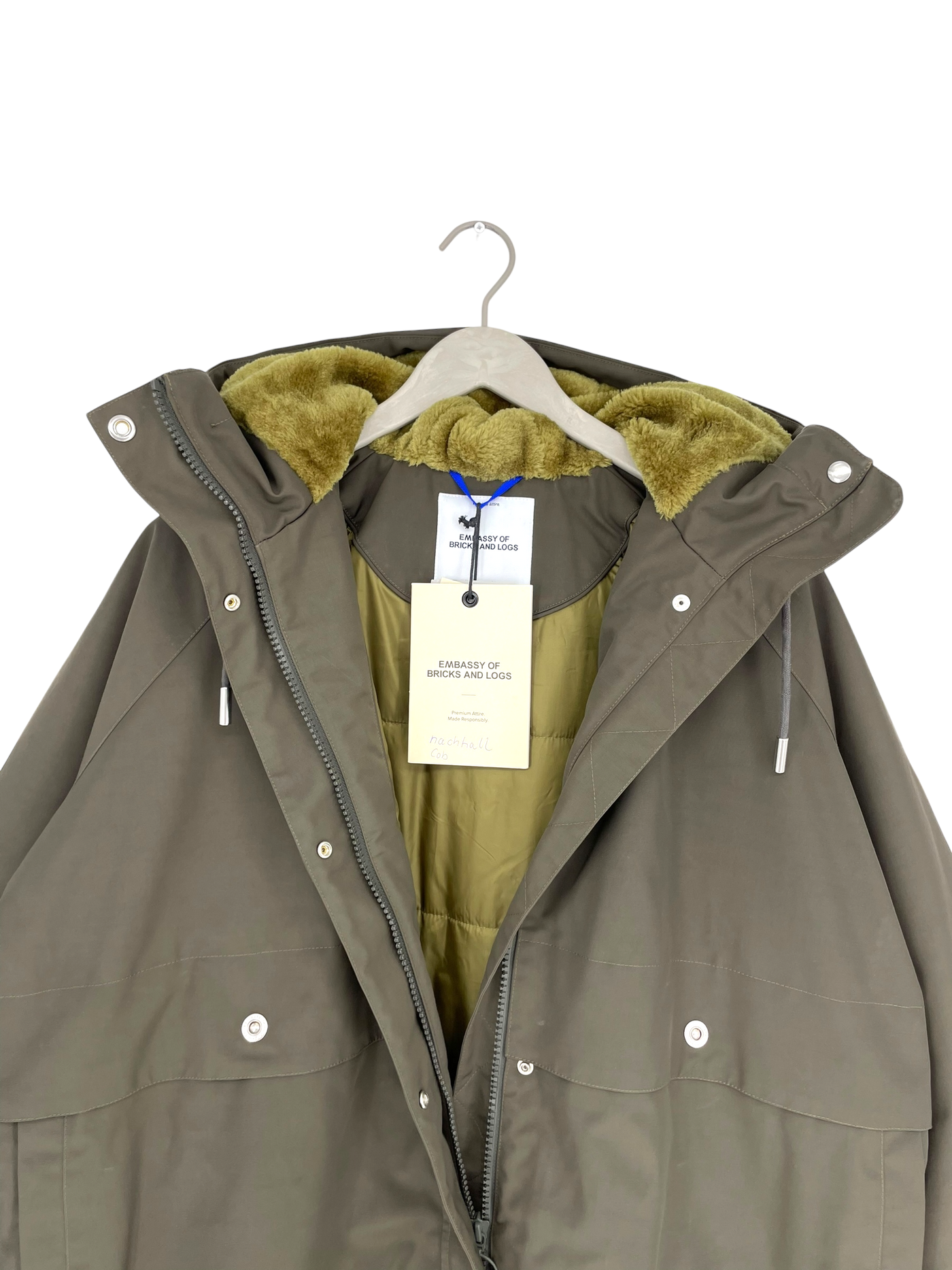 Embassy of Bricks and Logs montenegro parka jacket, brown/green | unisex S