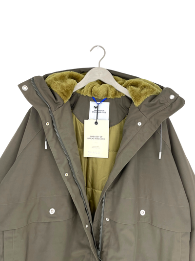 Embassy of Bricks and Logs montenegro parka jacket, brown/green | unisex S