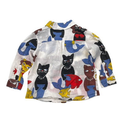 Mini Rodini woven collar shirt, mermaid | 80/86cm