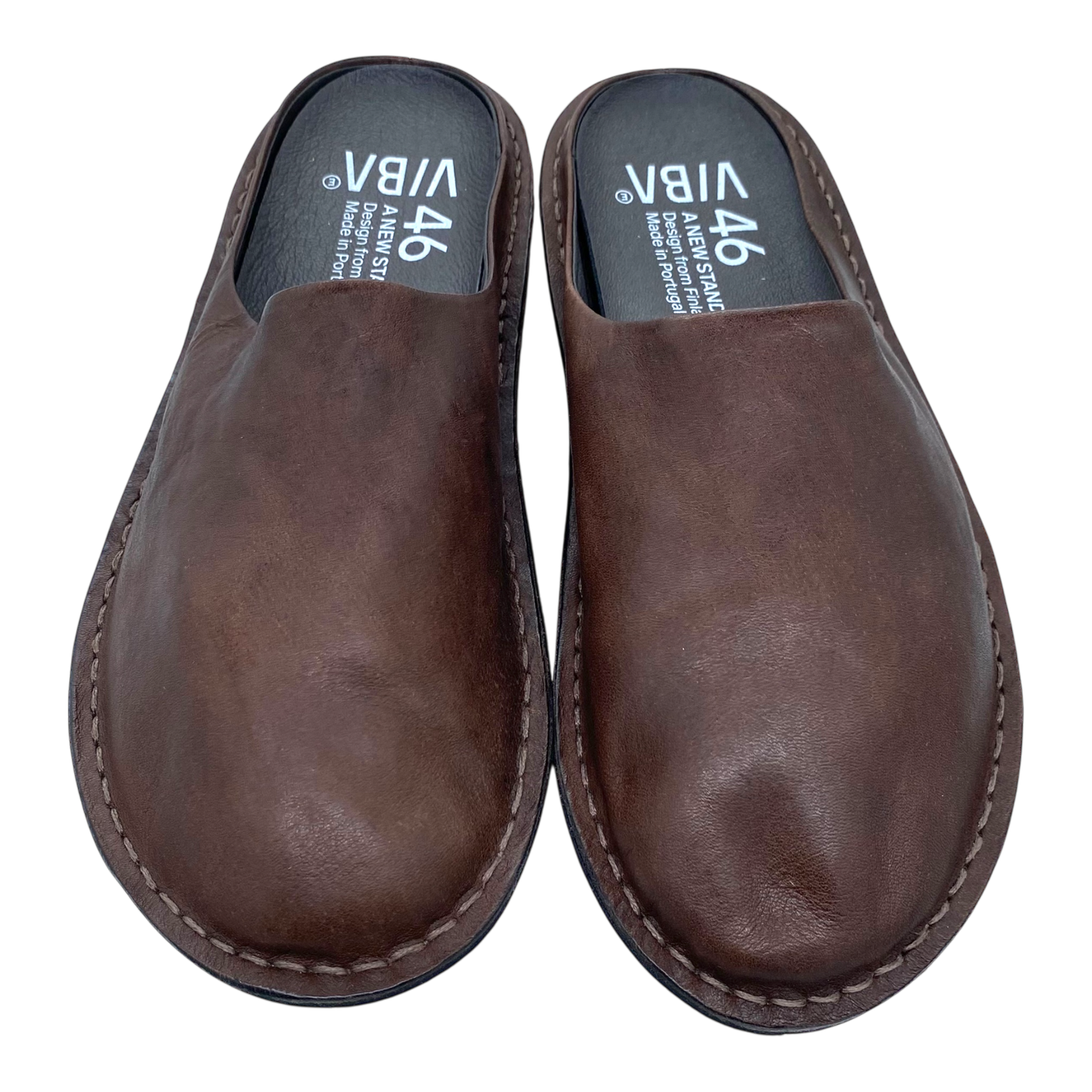 VIBAe Roma leather slippers, cocoa brown | 46