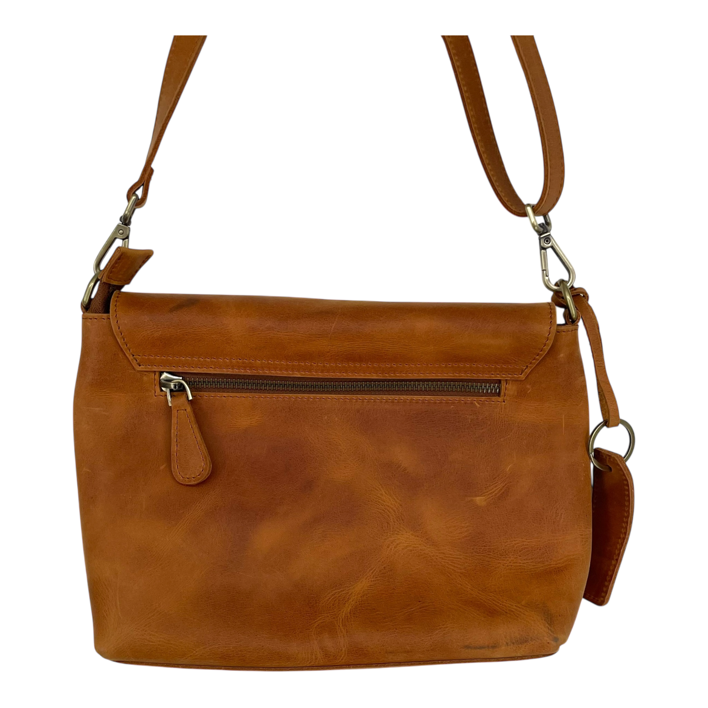 Holzrichter leather shoulder bag, caramel