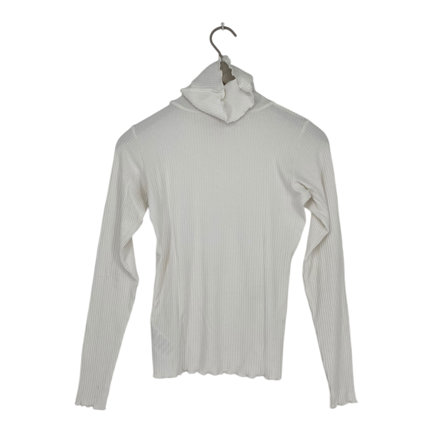 Kaiko rib turtleneck shirt, white | woman S