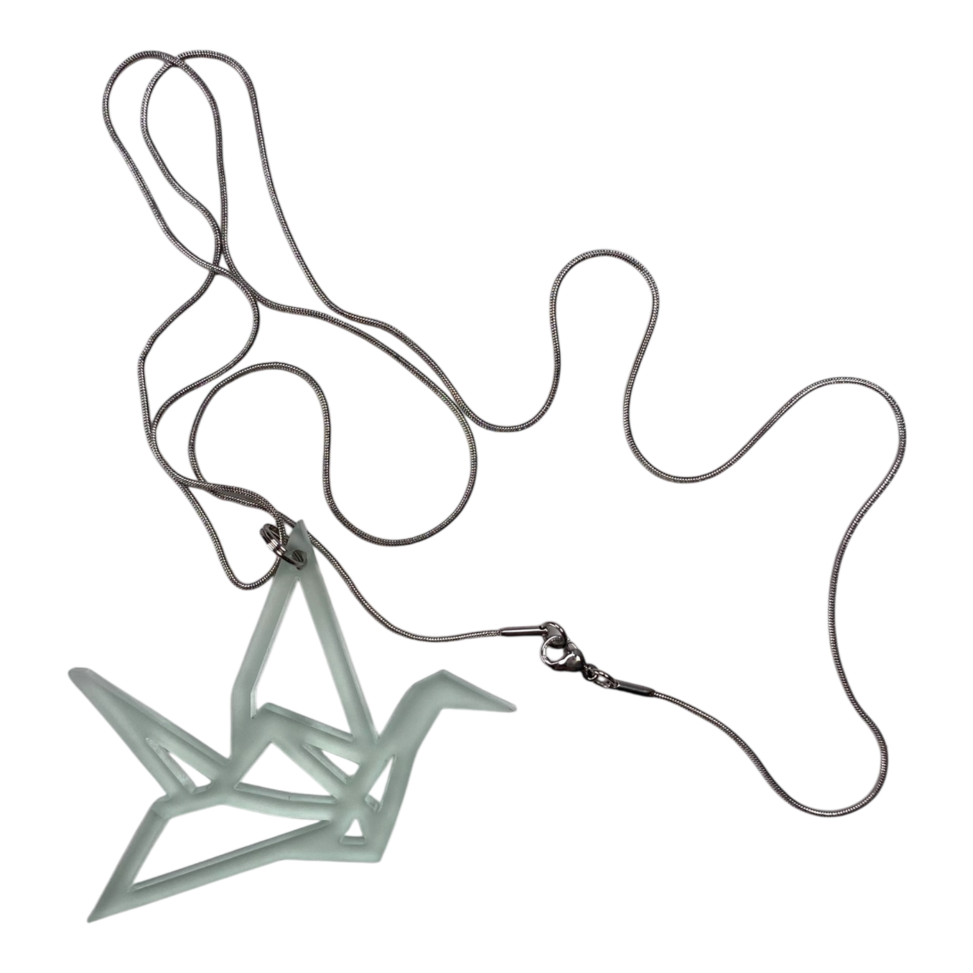 Yo Zen origami swan necklace, light blue