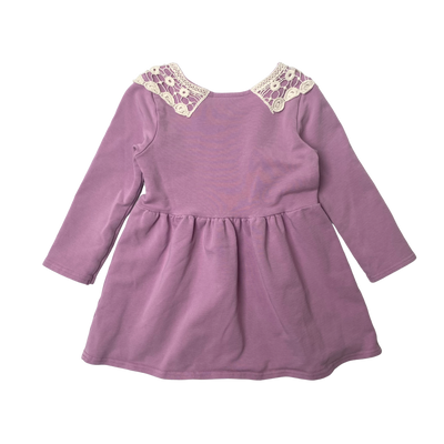 Lumoan sweat dress, mauve | 86/92cm