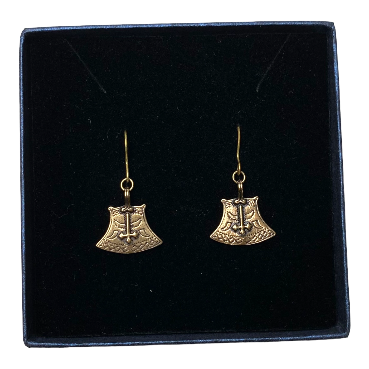 Kalevala Koru Kuusamon kirves earrings, bronze