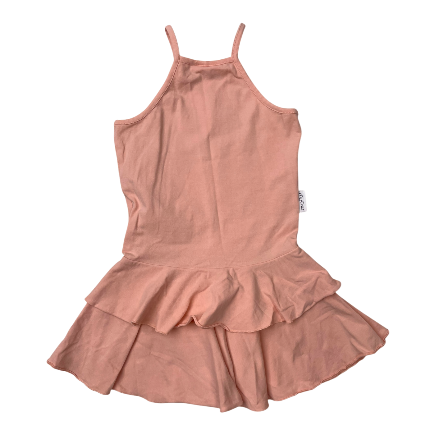 Gugguu spagetti frilla dress, peach | 104cm