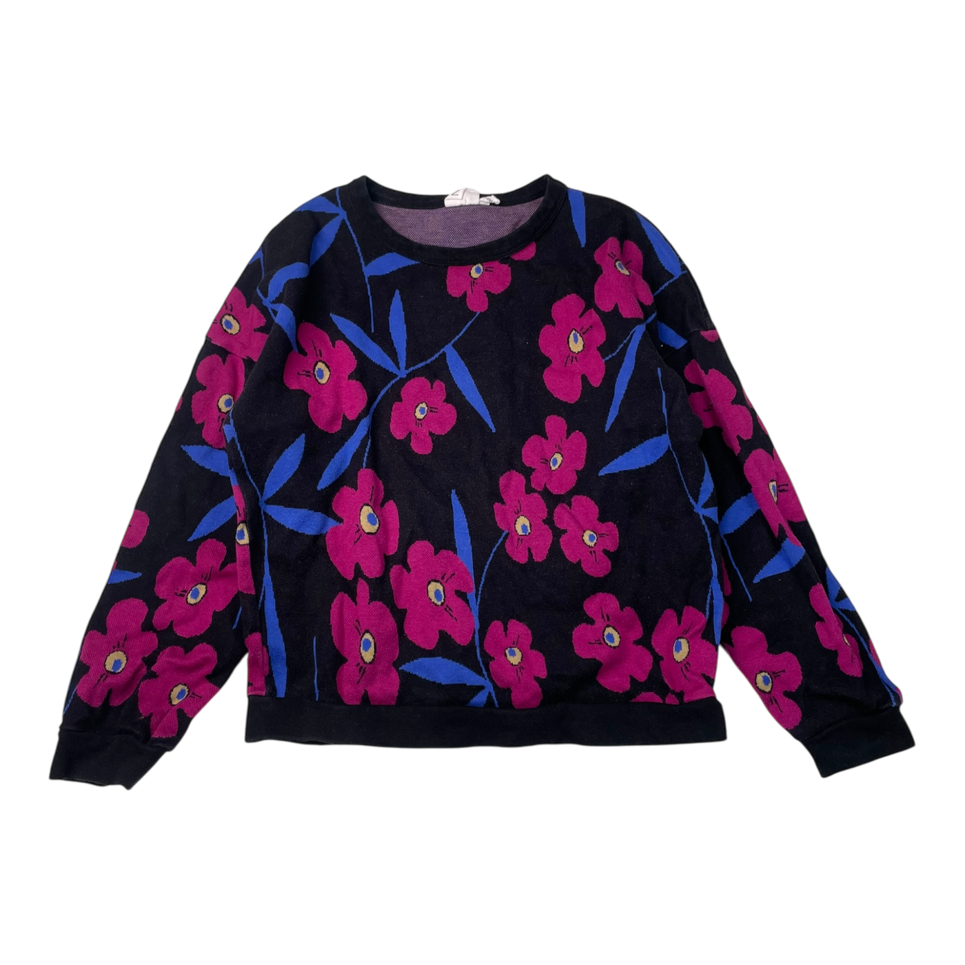 Mainio jacquard knit shirt, flower | 134/140cm