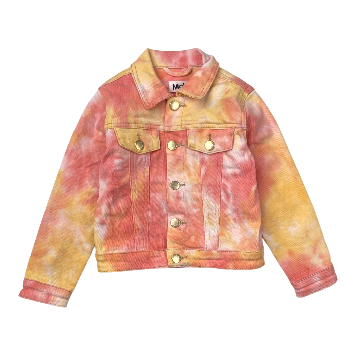 Molo heidi denim jacket, pink/yellow | 116cm