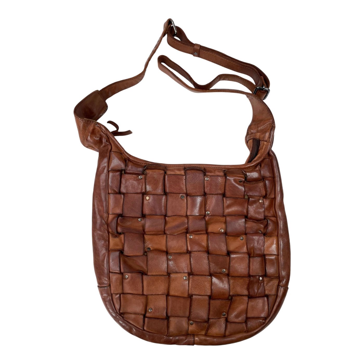 Harold's Bags leather braid pouch bag, brown