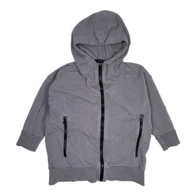 Papu zipper sweat hoodie, grey | 98/104cm