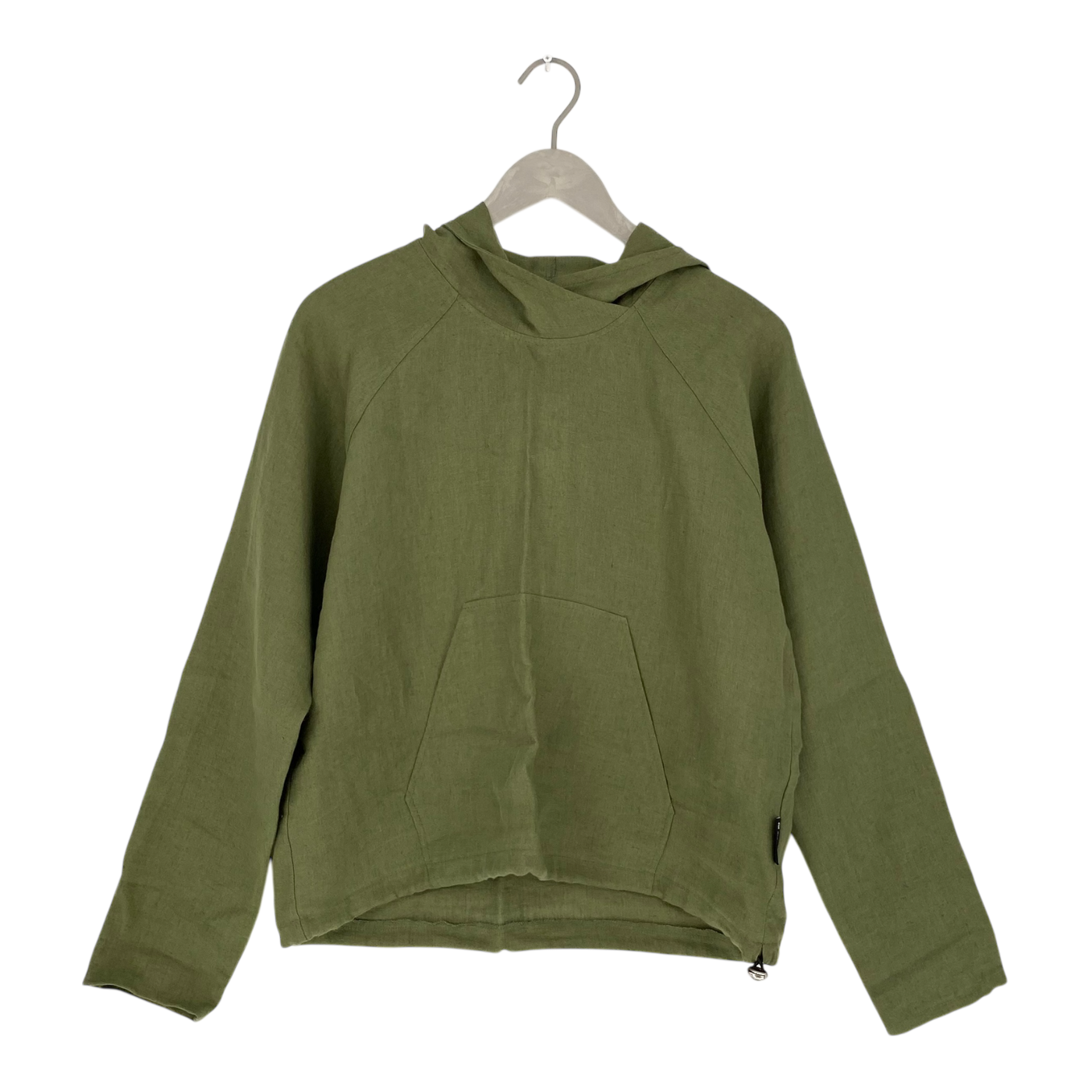 Ommellinen linen hoodie, olive | woman XS/S