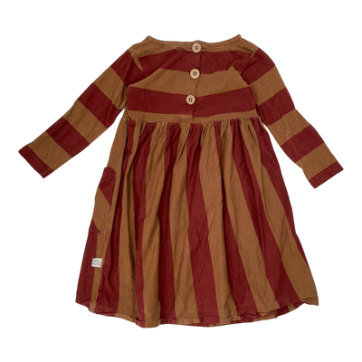 Mainio button dress, brick/caramel | 86/92cm