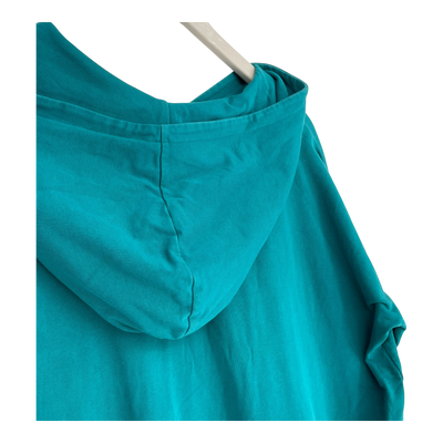 Papu giant split hoodie dress, turquoise | woman XL