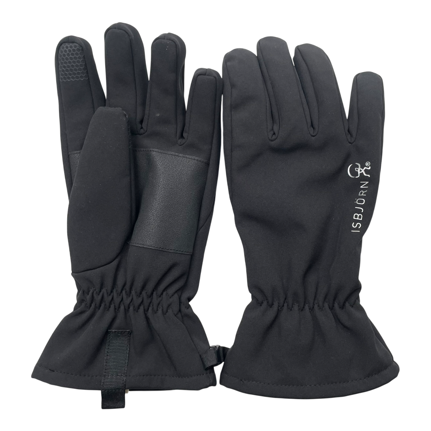 Isbjörn softshell gloves, black | 11-14y