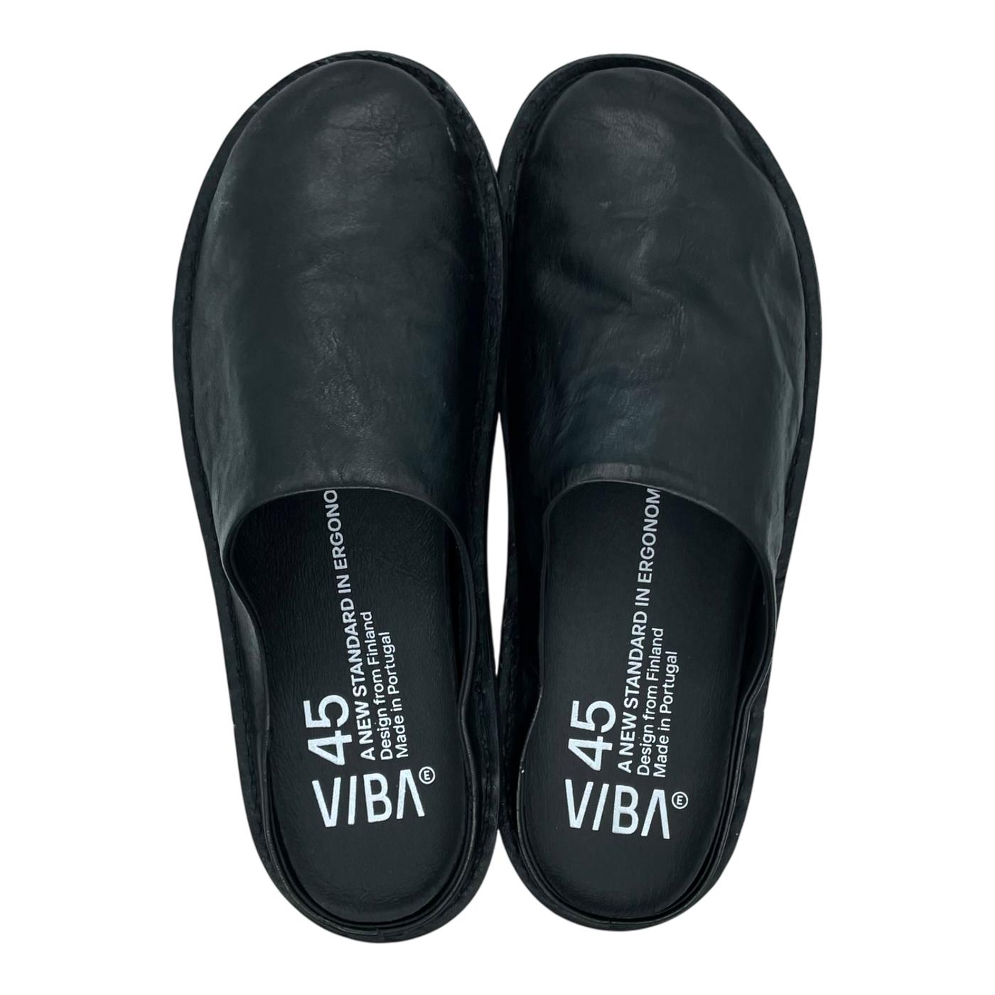 VIBAe Roma leather slippers, preto black | 45