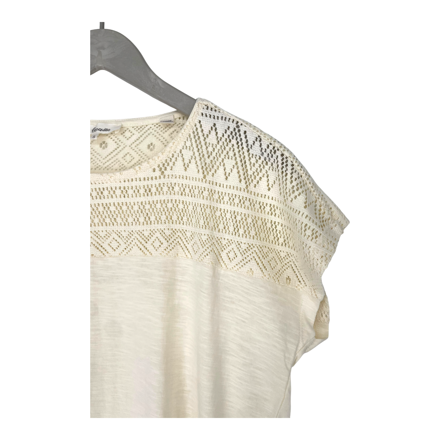 Tranquillo lace t-shirt, cream | woman S