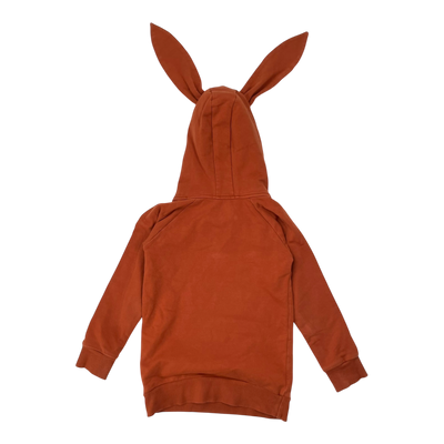 Metsola bunny ear hoodie, burnt orange | 98/104cm