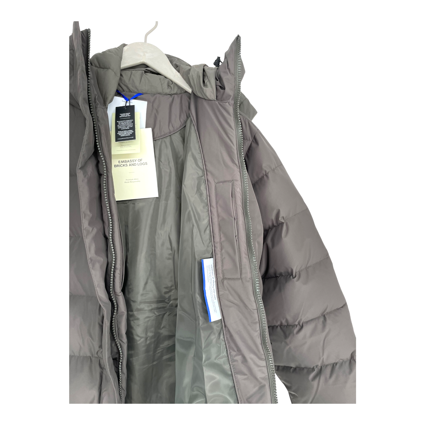 Embassy of Bricks and Logs Kensington puffer jacket, black olive | unisex L