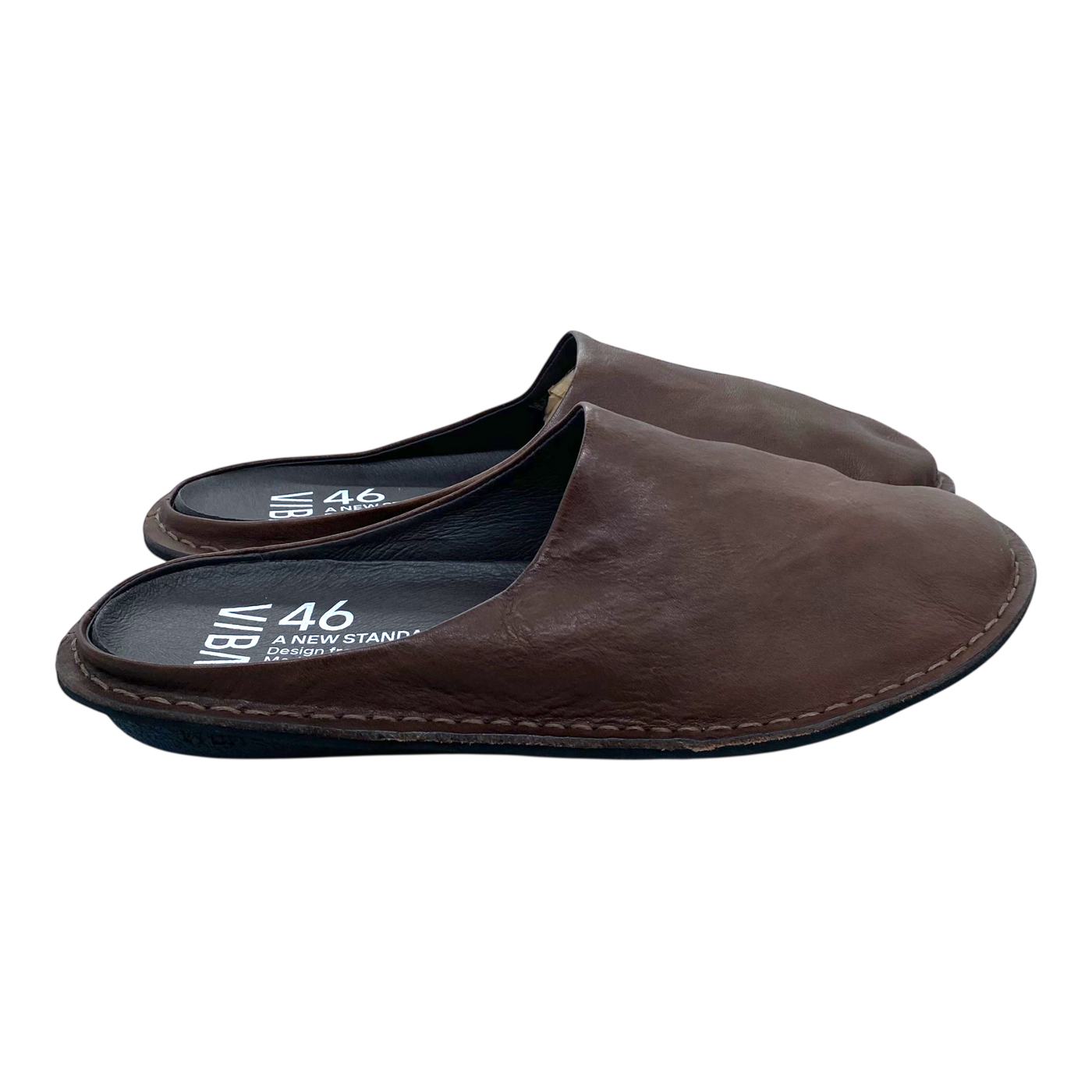 VIBAe Roma leather slippers, cocoa brown | 46