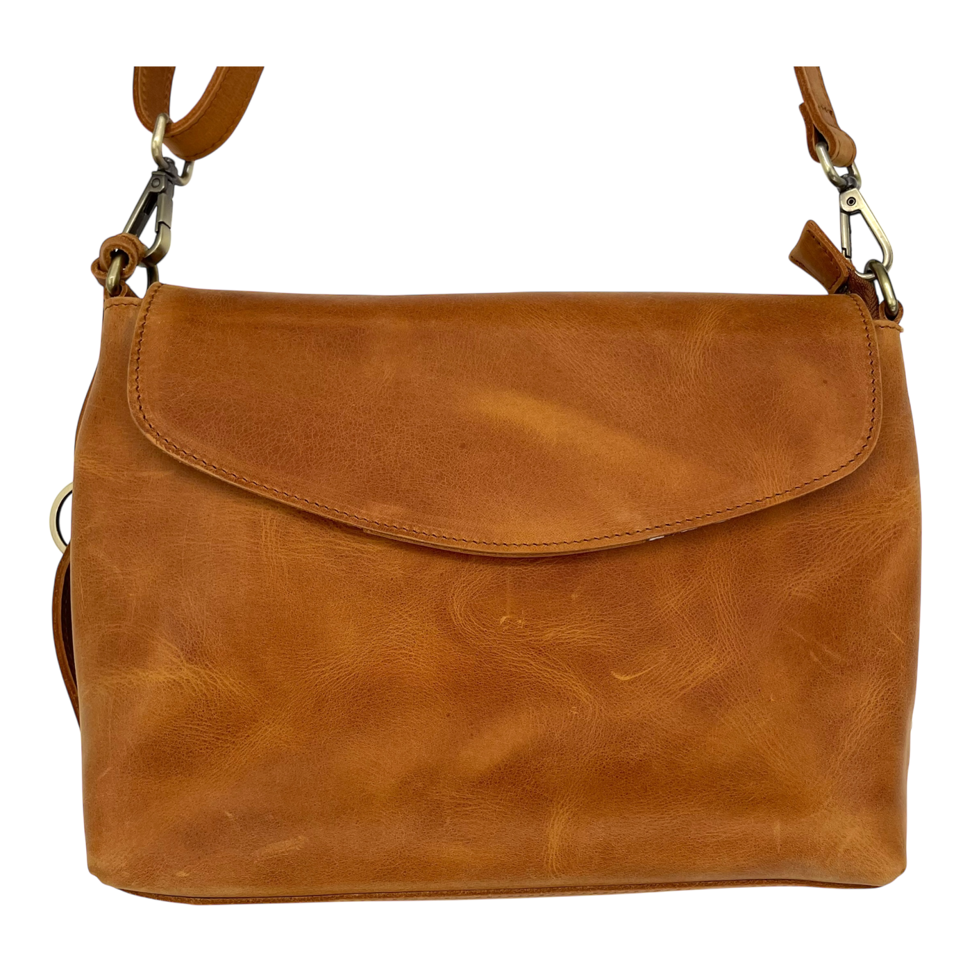 Holzrichter leather shoulder bag, caramel